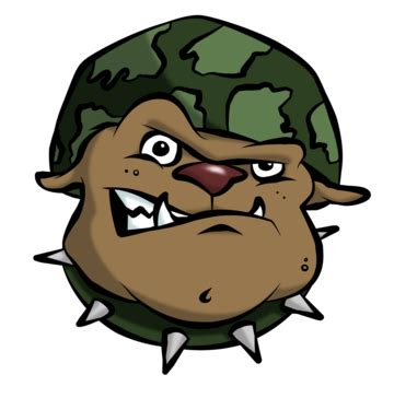 Cartoon Army Bulldog Stare, Military, Spikes, Mascot PNG Transparent ...