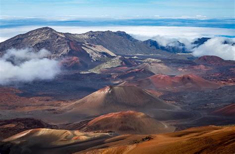 Stunning view into the crater of Haleakala volcano with colorful ⋆ We ...