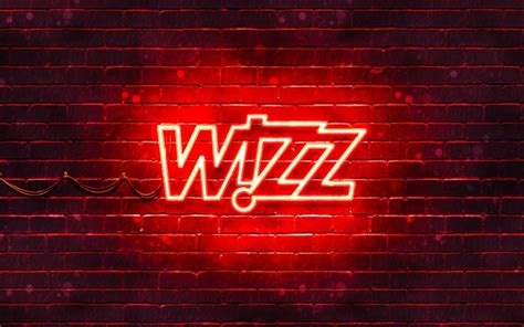 Download wallpapers Wizz Air red logo, 4k, red brickwall, Wizz Air logo ...