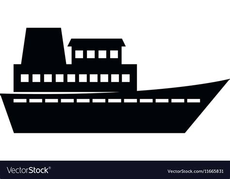 Cruise ship silhouette isolated icon Royalty Free Vector