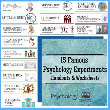 15 Famous Psychology Experiments - Handouts & Worksheets! | TPT