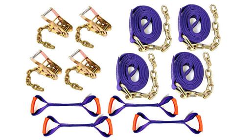 8-Point Tie Down Kit with PURPLE Straps – Baremotion