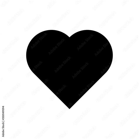 Black heart emoji isolated on white background. Love emoticon symbol ...