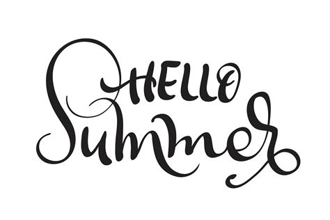 Hello Summer text isolated on white background. calligraphy and ...