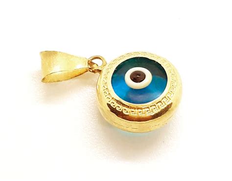 Solid 14k Gold Evil Eye Charm / Pendant Free shipping from | Etsy