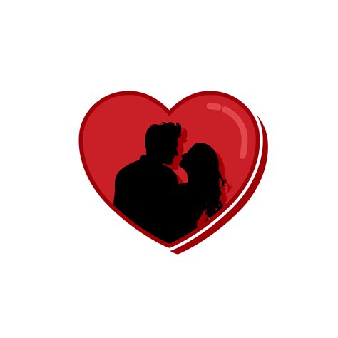 Valentine love heart romance couple silhouette logo design 12657514 ...