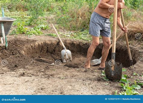 Workers Dig a Pit for a Septic Tank Stock Image - Image of commercial ...