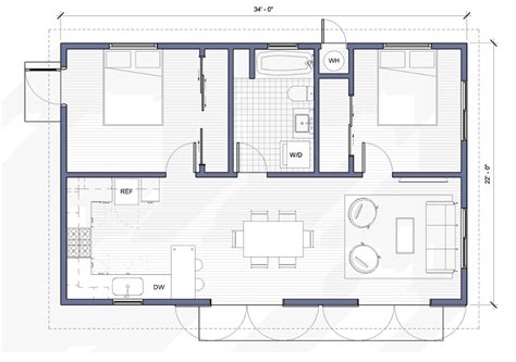 2 Bedroom ADU Backyard Cottage Los Angeles Standard Plan Garage Adu ...