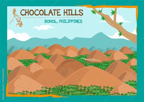 Chocolate Hills formation located in Bohol, Philippines which is shown ...