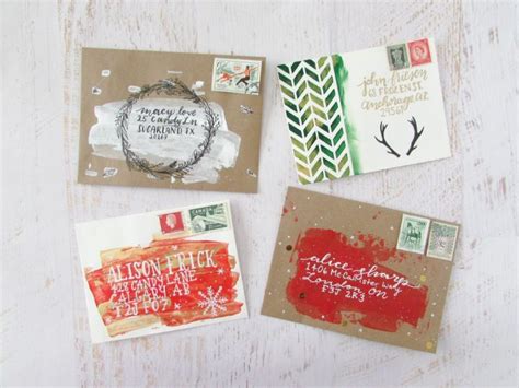 DIY Artsy Christmas Envelope Art - Fox + Hazel | free art + designs