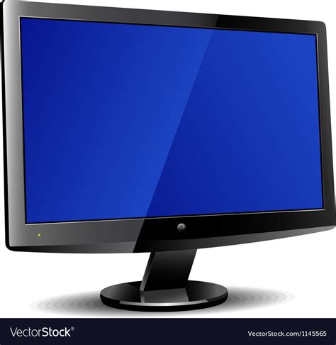 Computer wide flat screen monitor Royalty Free Vector Image