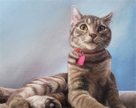 CAT PORTRAIT - Oil Painting - Pet Portrait - Cat Painting - Tabby Cat Art