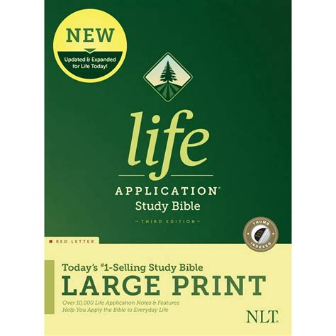 NLT Life Application Study Bible, (Red Letter, Indexed) (Large Print ...