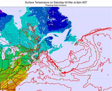 Prince-Edward-Island Surface Temperature on Tuesday 27 Jul at 3am ADT