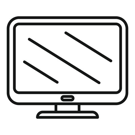 Lcd monitor icon outline vector. Computer screen 15108914 Vector Art at ...