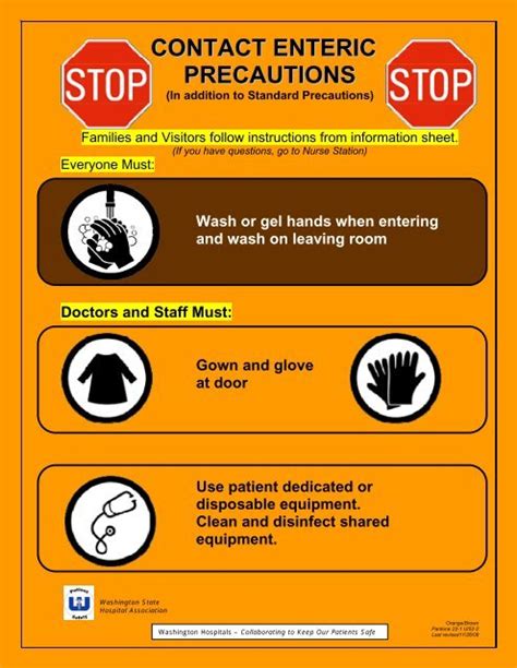 Cdc Enteric Precautions Sign Printable