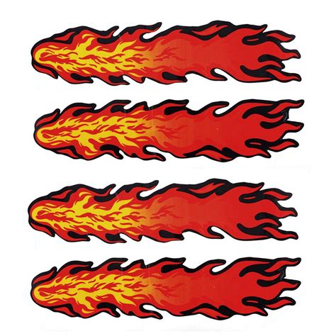 2 Packs Yellow Red Flame Fire Design Vehicle Car Decals Stickers Decor ...