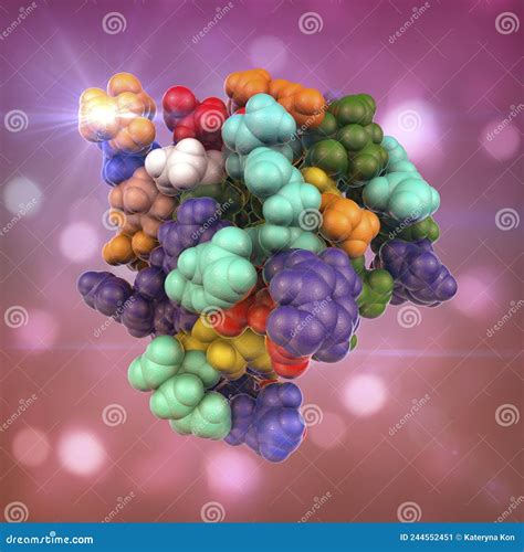 Insulin Molecule, 3D Illustration Stock Illustration - Illustration of ...