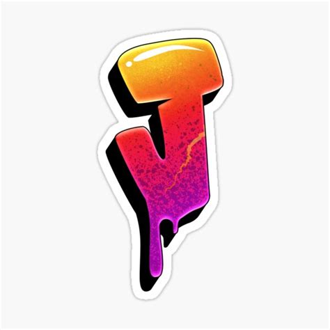 "Graffiti Letters J Letter Colorful Paint Splash Style" Sticker for ...