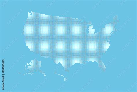 Dotted style map of USA and blue background Stock Vector | Adobe Stock