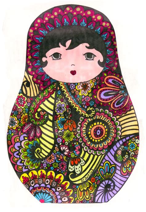 Matrioshka Matryoshka Doll, Kokeshi Dolls, Doodle Coloring, Colouring ...