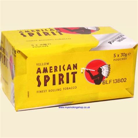 American Spirit YELLOW (Additive Free) Hand Rolling Tobacco 5 x 30g Pouches