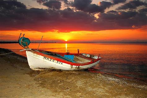 Boat at Sunset, beautiful HD wallpaper | Pxfuel