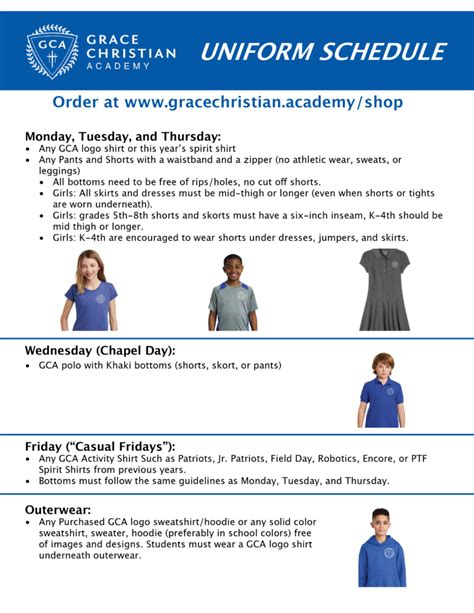 GCA Dresscode | Grace Christian Academy