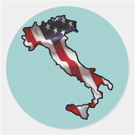 Italian American Flag Classic Round Sticker | Zazzle