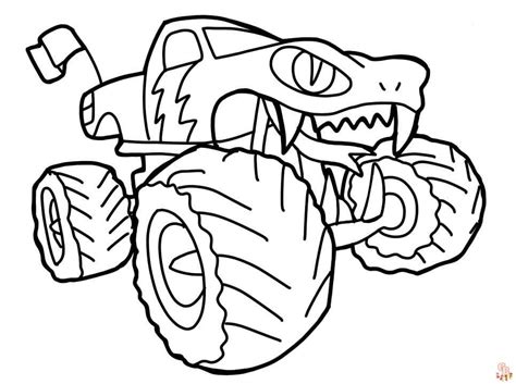 Free Shark Monster Truck Coloring Pages Printable and Easy