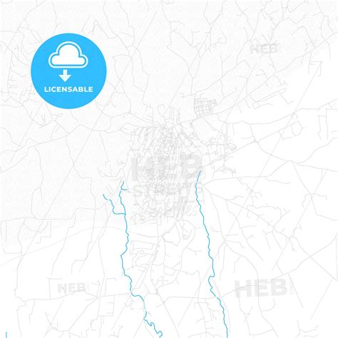 Vector map of Velletri, Lazio, Italy with emphasis on water areas with ...