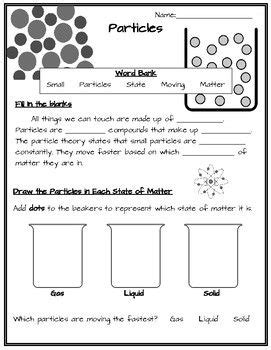 Particle Theory Worksheet | Matter worksheets, States of matter ...