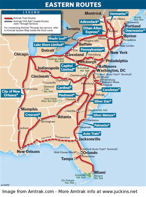 Amtrak Trains Route Map Canada