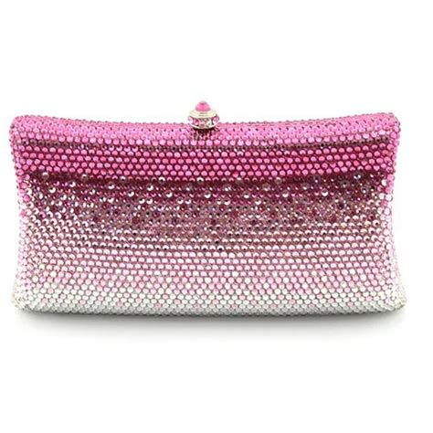 hot pink Crystal day Clutches bridal Evening Bag Women Wedding Party ...