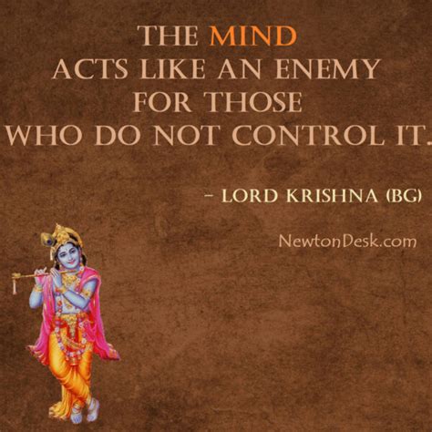 The Mind Acts Like An Enemy - Bhagavad Gita - Krishna Quotes