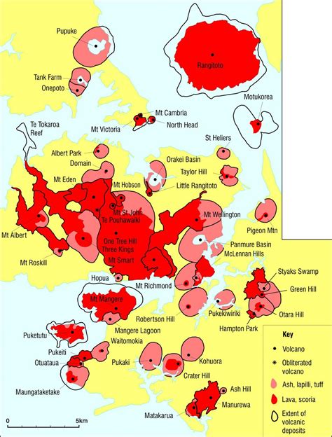 Auckland Volcanoes Map