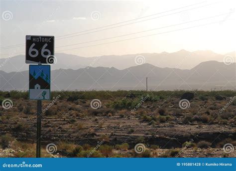 Route 66 Sign in Arizona Wilderness Editorial Stock Photo - Image of ...