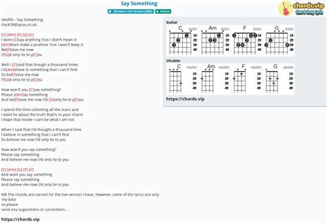 Chord: Say Something - tab, song lyric, sheet, guitar, ukulele | chords.vip