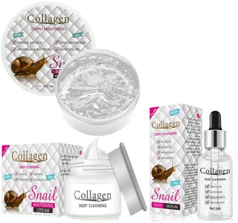 Collagen Snail Skin Repairing Face Serum Cream & Soothing Gel by Style ...