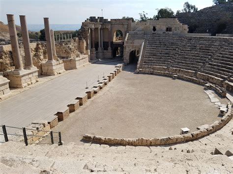 First Century Roman amphitheater in the ruins of Beit She'an #travel # ...