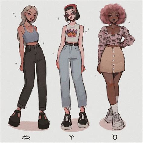 aesthetic Outfits Art Drawing