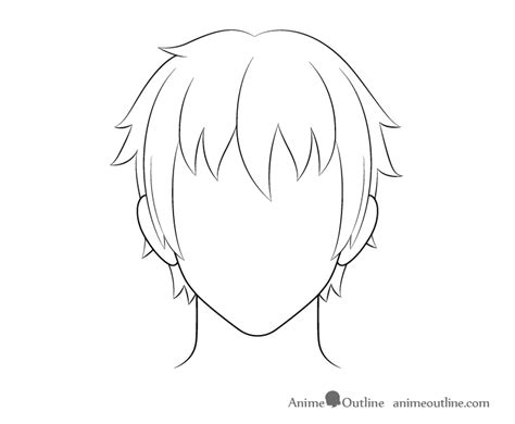 Anime Boy Hair Drawing Outline