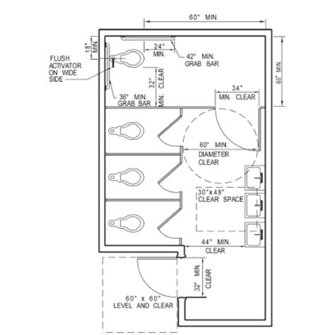 Non Ada Bathroom Stall Dimensions - Image of Bathroom and Closet