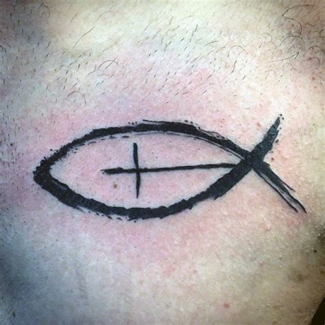 40 Ichthus Tattoo Designs For Men - Jesus Fish Ink Ideas