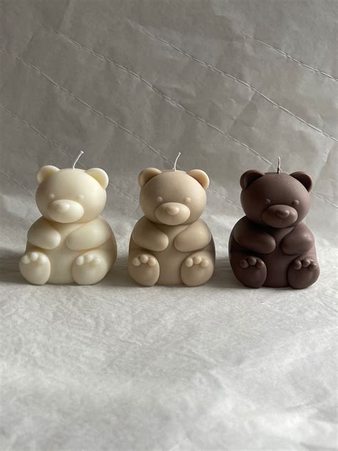 TEDDY Candle VEGAN Teddy Bear Candle Teddybear Bear Animal Decoration ...