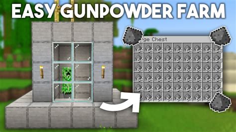 Easiest Gunpowder Farm Minecraft Bedrock 1.20! (No creepers) - YouTube