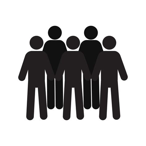 Crowd silhouette icon. Meeting. Community. Isolated vector illustration ...