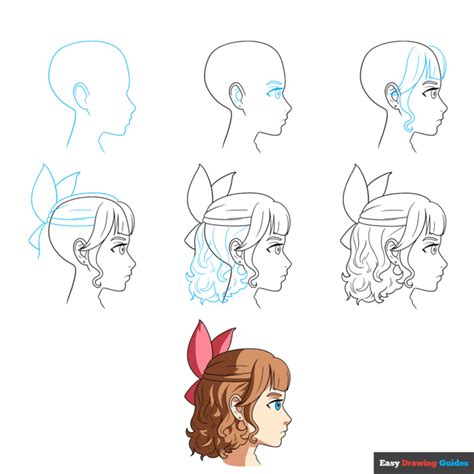 How to Draw an Anime Girl in Side Profile with Curly Hair and a Hair ...