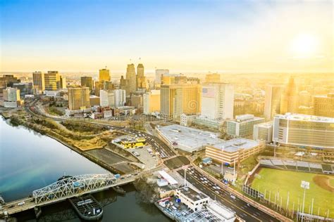 Aerial View of Newark New Jersey Skyline Stock Image - Image of newark ...