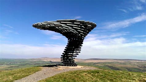 The Singing Tree in Burnley, U.K. The sculpture produces a low, tuneful ...